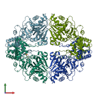 PDB entry 1ecj coloured by chain, front view.