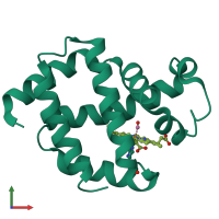 PDB entry 1eco coloured by chain, front view.