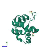 PDB entry 1ed1 coloured by chain, side view.