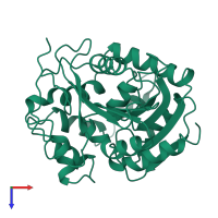 PDB entry 1edd coloured by chain, top view.