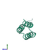 PDB entry 1edi coloured by chain, side view.