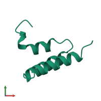 Immunoglobulin G-binding protein A in PDB entry 1edl, assembly 1, front view.