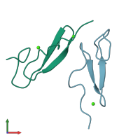 PDB entry 1edm coloured by chain, front view.