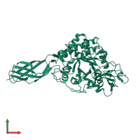 PDB entry 1edq coloured by chain, front view.