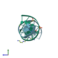 PDB entry 1edr coloured by chain, side view.