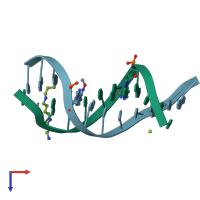 PDB entry 1edr coloured by chain, top view.