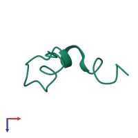 PDB entry 1edv coloured by chain, top view.