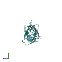 PDB entry 1edy coloured by chain, side view.
