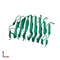 PDB entry 1ee6 coloured by chain, front view.