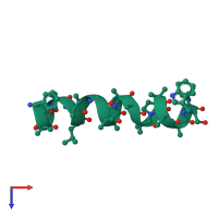 PDB entry 1ee7 coloured by chain, top view.