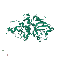 Monomeric assembly 2 of PDB entry 1ef7 coloured by chemically distinct molecules, front view.