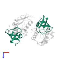 Tyrosine-protein kinase Fyn in PDB entry 1efn, assembly 1, top view.