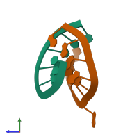 PDB entry 1efo coloured by chain, side view.