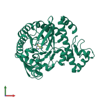 PDB entry 1efz coloured by chain, front view.