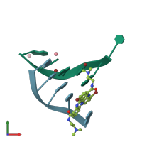 PDB entry 1eg6 coloured by chain, front view.