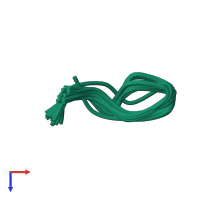 PDB entry 1egs coloured by chain, ensemble of 20 models, top view.