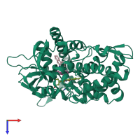 PDB entry 1egy coloured by chain, top view.