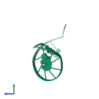 PDB entry 1ehv coloured by chain, side view.