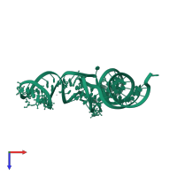 TRANSFER RNA (PHE) in PDB entry 1ehz, assembly 1, top view.