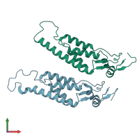 PDB entry 1ei7 coloured by chain, front view.