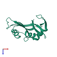 PDB entry 1eic coloured by chain, top view.