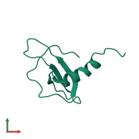 PDB entry 1eig coloured by chain, front view.