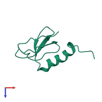 PDB entry 1eig coloured by chain, top view.