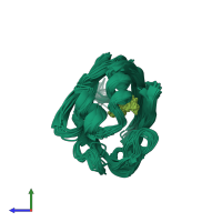 PDB entry 1eii coloured by chain, ensemble of 25 models, side view.