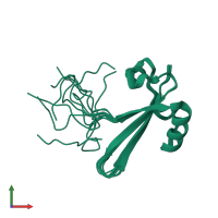 PDB entry 1eik coloured by chain, ensemble of 10 models, front view.