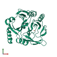 PDB entry 1eiq coloured by chain, front view.