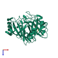 PDB entry 1eir coloured by chain, top view.