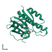 PDB entry 1ej0 coloured by chain, front view.