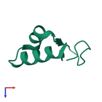 PDB entry 1ejg coloured by chain, top view.