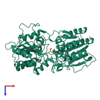 PDB entry 1ejj coloured by chain, top view.