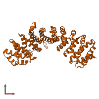 PDB entry 1ejl coloured by chain, front view.