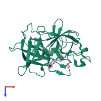 PDB entry 1ejn coloured by chain, top view.