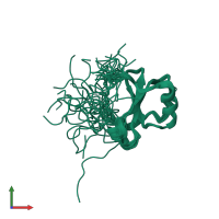 PDB entry 1el0 coloured by chain, ensemble of 30 models, front view.