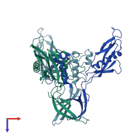 PDB entry 1el6 coloured by chain, top view.