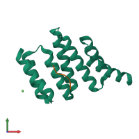 PDB entry 1elr coloured by chain, front view.