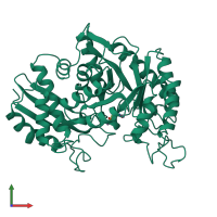 PDB entry 1els coloured by chain, front view.