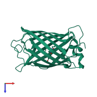 PDB entry 1emb coloured by chain, top view.