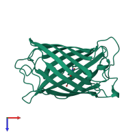 PDB entry 1emm coloured by chain, top view.
