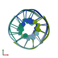 PDB entry 1emq coloured by chain, front view.