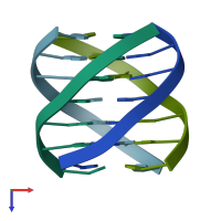 PDB entry 1emq coloured by chain, top view.
