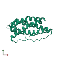 PDB entry 1emr coloured by chain, front view.