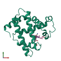 PDB entry 1emy coloured by chain, front view.