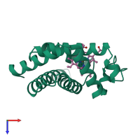 PDB entry 1emy coloured by chain, top view.