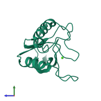 PDB entry 1ena coloured by chain, side view.