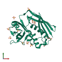 PDB entry 1enf coloured by chain, front view.