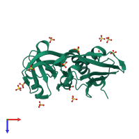 PDB entry 1enf coloured by chain, top view.